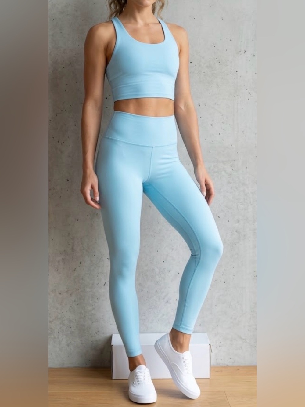 High-Waist Ultra 7/8 Rise Elation Light Blue Leggings - Women Pants & Jumpsuits